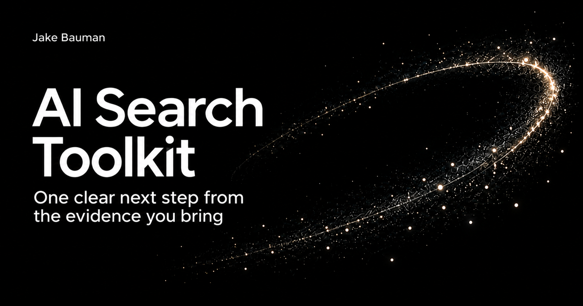 AI Search Toolkit: six guided AI-search products, in preparation